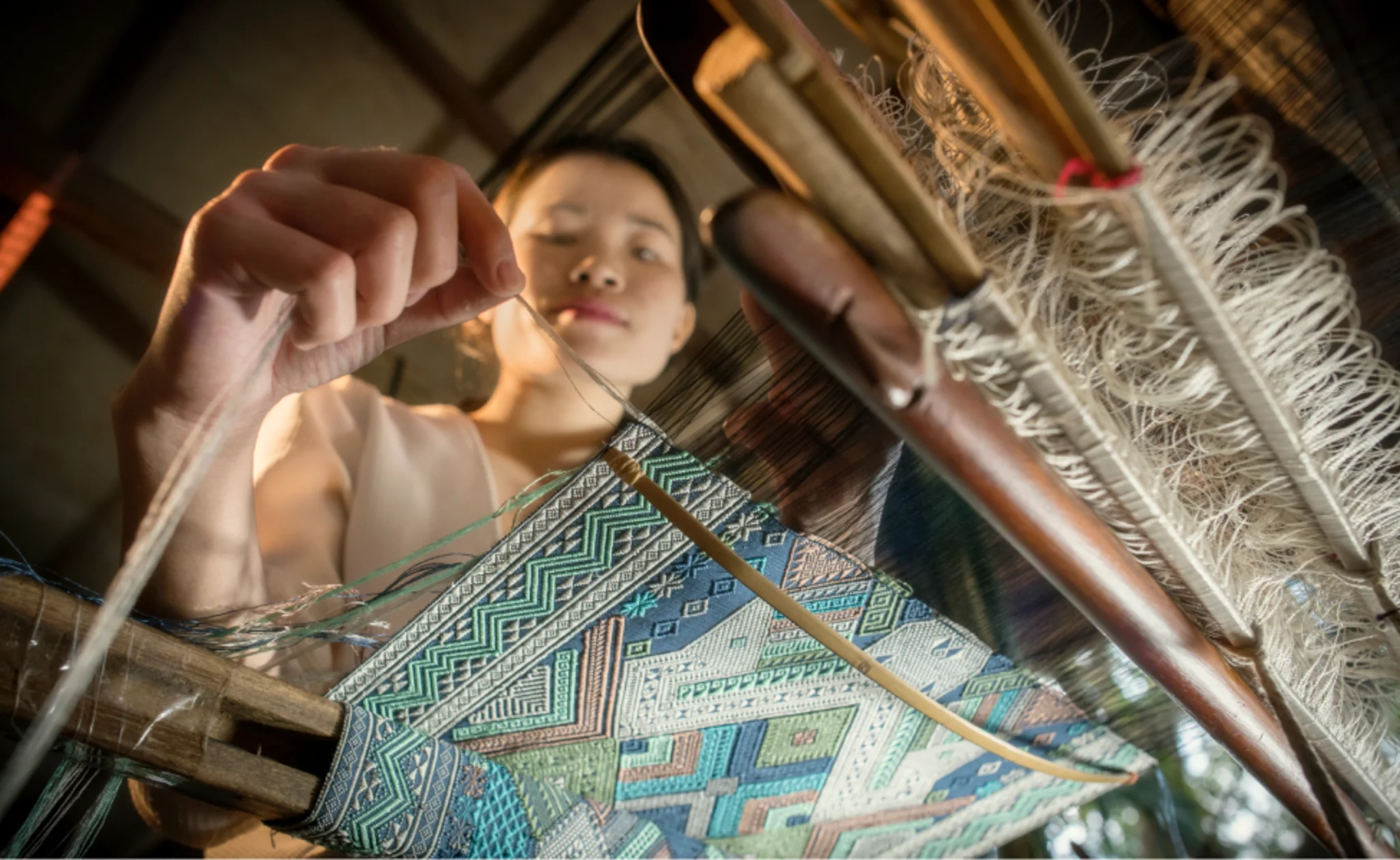 Traditional Weaver In Laos